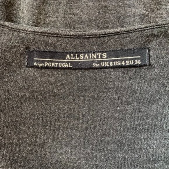 All Saints Gray Twain Jersey Knit Dress Size 4 - Picture 9 of 10